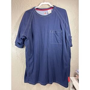 Bulwark FR QT30 iQ Series Mens Comfort Knit Short Sleeve T-Shirt Dark Blue Large